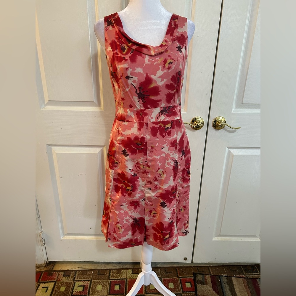 Ann Taylor pink floral dress, size 2 Petite